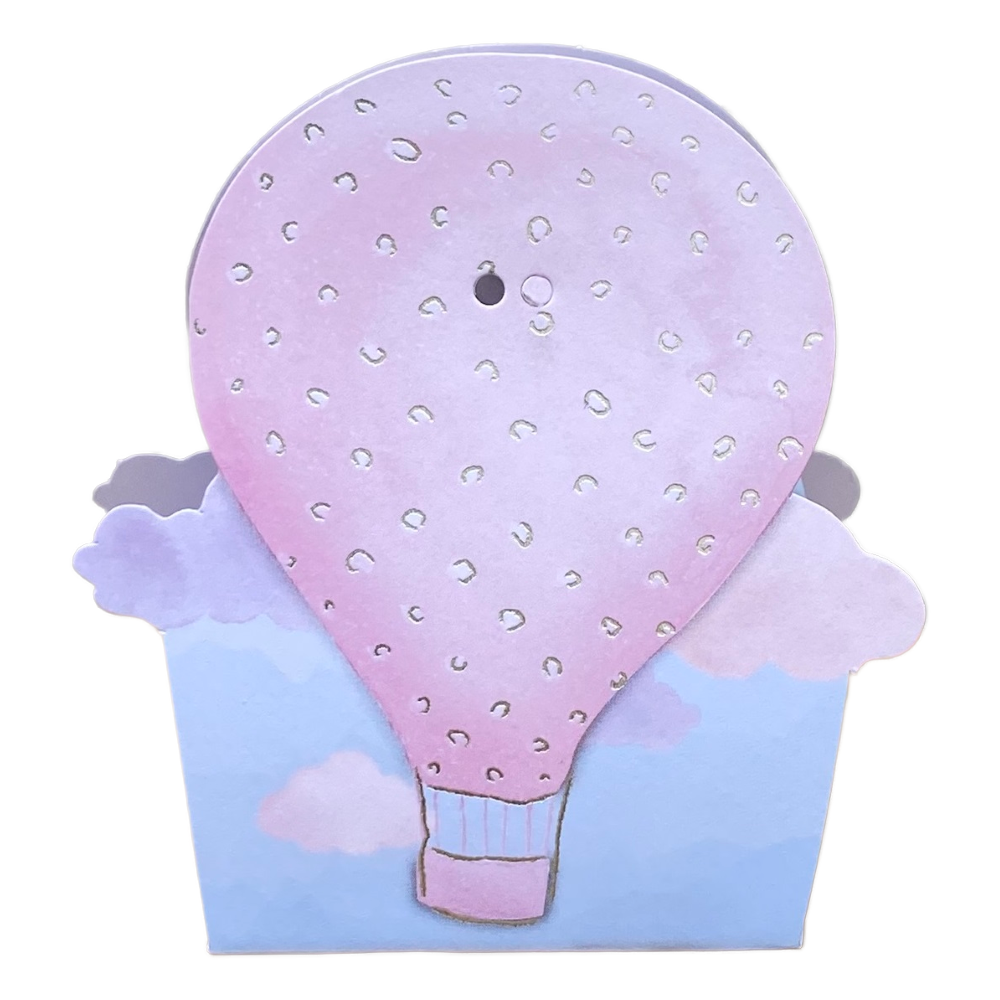 Bomboniera Astuccio Mongolfiera Rosa Kit 10 Pezzi Scatoline Senza Confetti Cerimonie