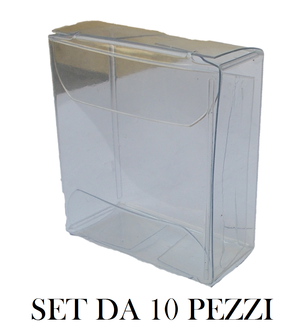 10 Pezzi Portaconfetti Astuccio PVC Scatoline Contenitore Cm.5x5x2 - Q086100