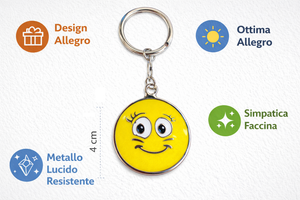 Portachiavi Smile Sorriso in Metallo Colorato con Cm.9 - R067000