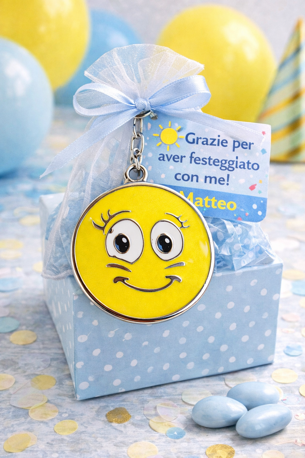 Portachiavi Smile Sorriso in Metallo Colorato con Cm.9 - R067000
