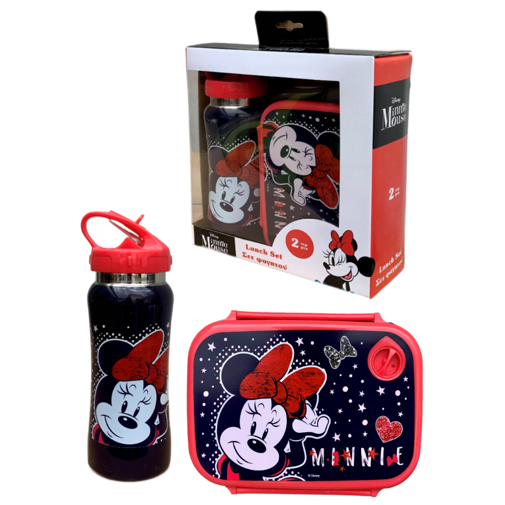 Set Minnie DISNEY Borraccia in Alluminio + Portamerenda in Confezione - 35362