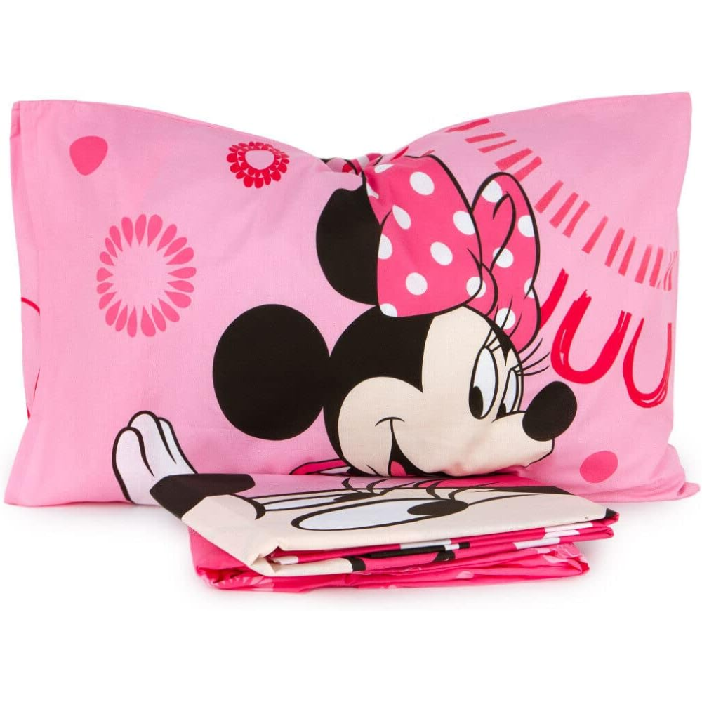 Completo Lenzuola Minnie Mouse DISNEY Sottolenzuola Lenzuola Federa Letto Singolo - Minnie-Dc2