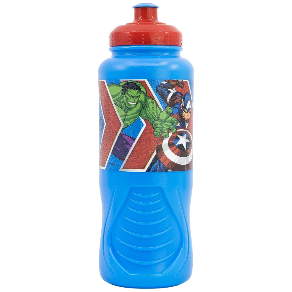 Set Borraccia e Portamerenda Avengers MARVEL 2 Pezzi in Plastica Riutilizzabile Bpa Free
