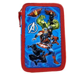 Astuccio Scuola 3d Avengers MARVEL Multiscomparto 3 Zip Portacolori Pennarelli Giotto - Av0832