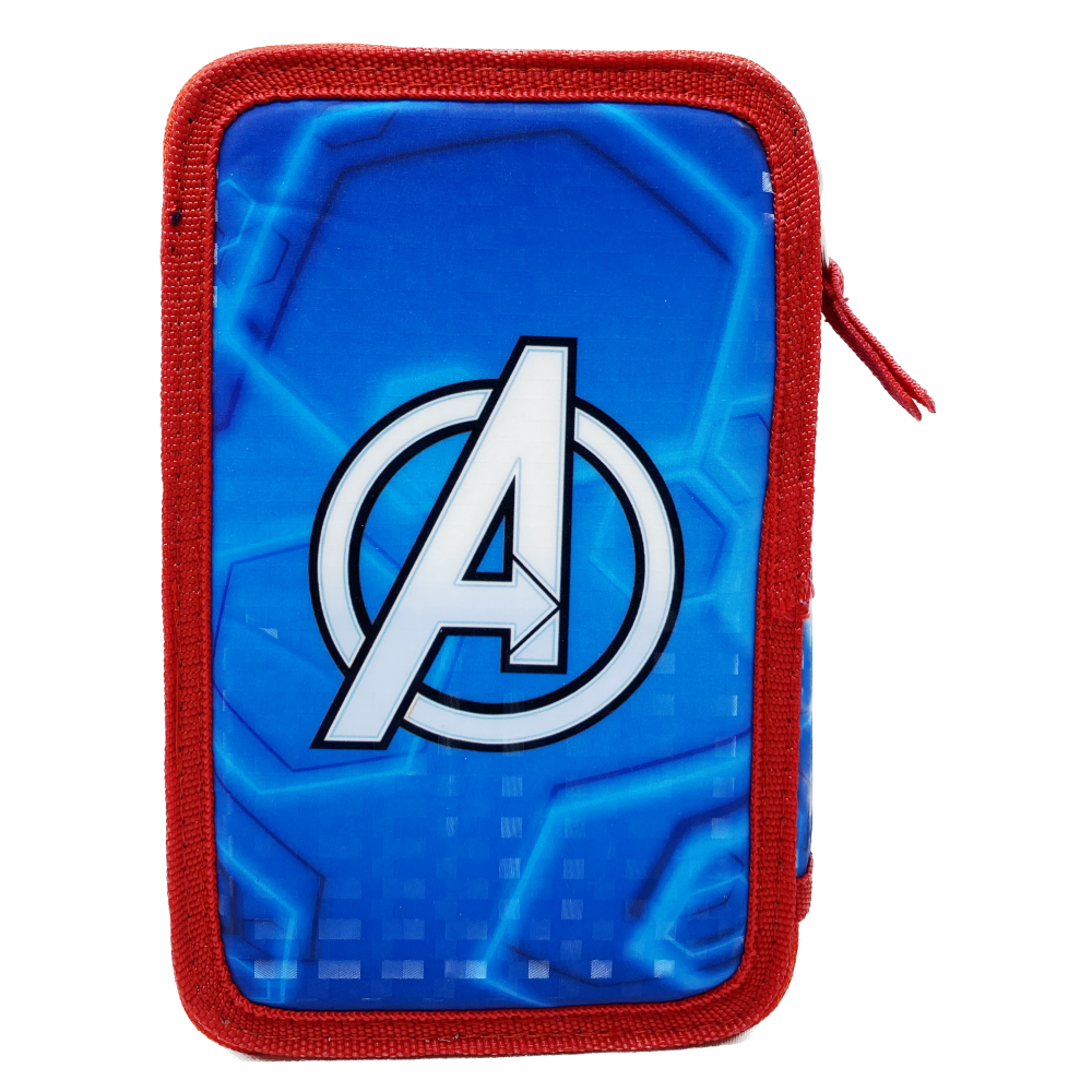 Astuccio Scuola 3d Avengers MARVEL Multiscomparto 3 Zip Portacolori Pennarelli Giotto - Av0832