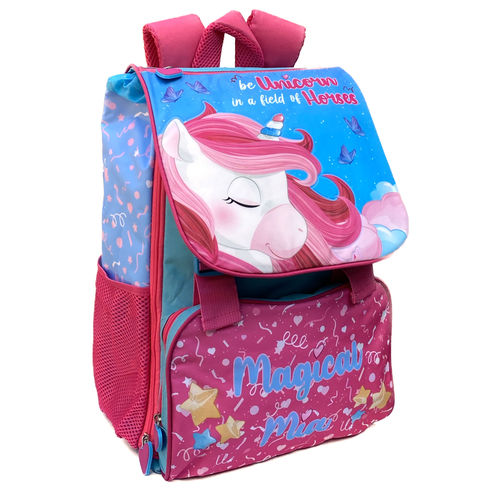 Zaino Unicorno Estensibile Scuola Elementare Cm. 40x29x27 - Uni0848-B