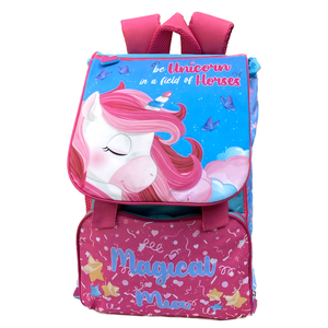 Zaino + Astuccio 3 Zip Unicorno Mia Estensibile Scuola Elementare Colori Giotto