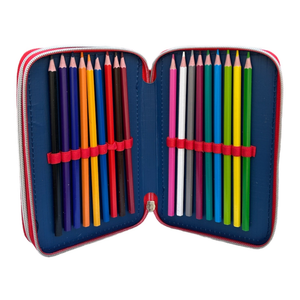 Astuccio Scuola 3d Masked Man Supereroe  Multiscomparto 3 Zip Portacolori Pennarelli Giotto - Hr0832