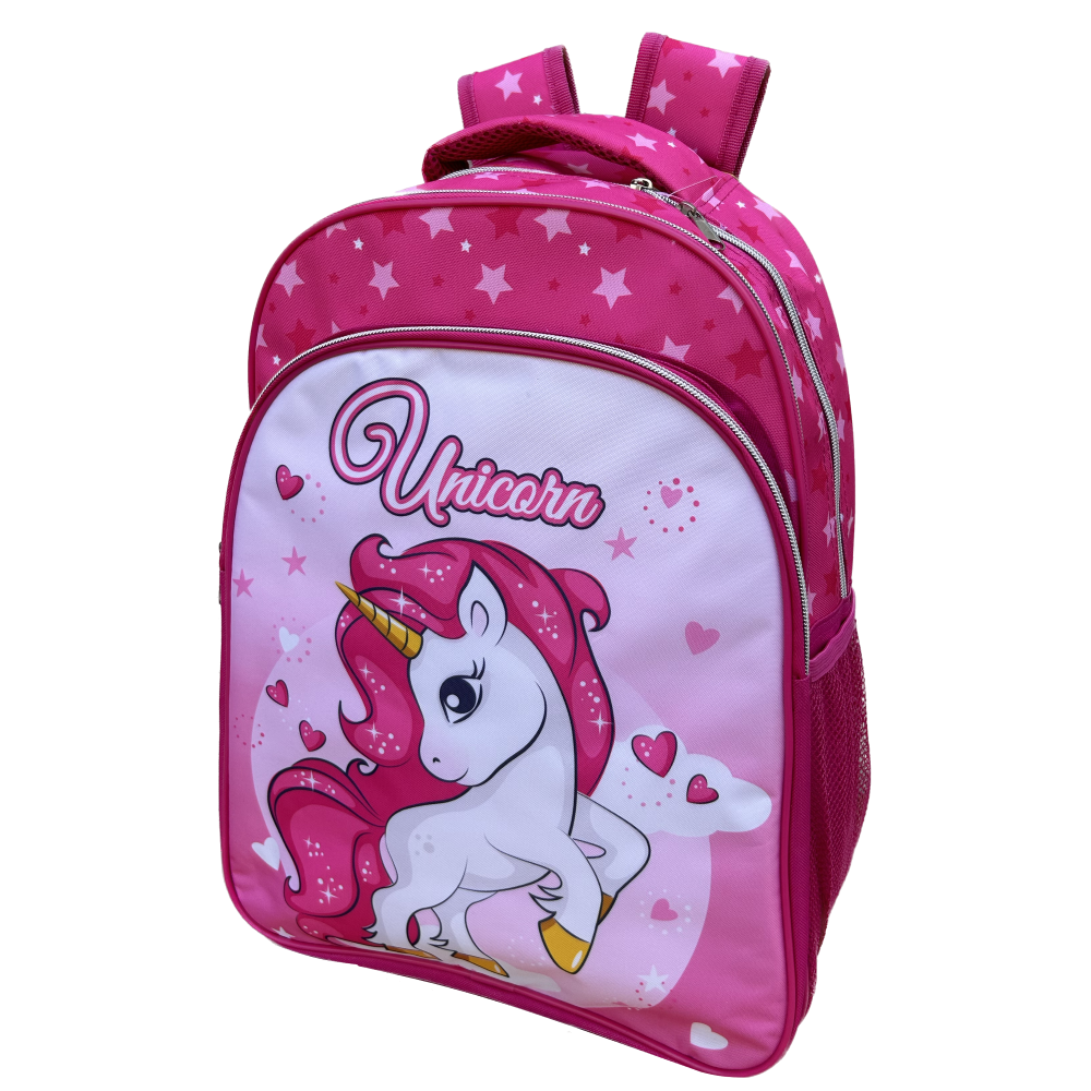 Zaino Scuola Unicorno Borsa con 3 Tasche Scuola Tempo Libero Bambina - Uni23-1536