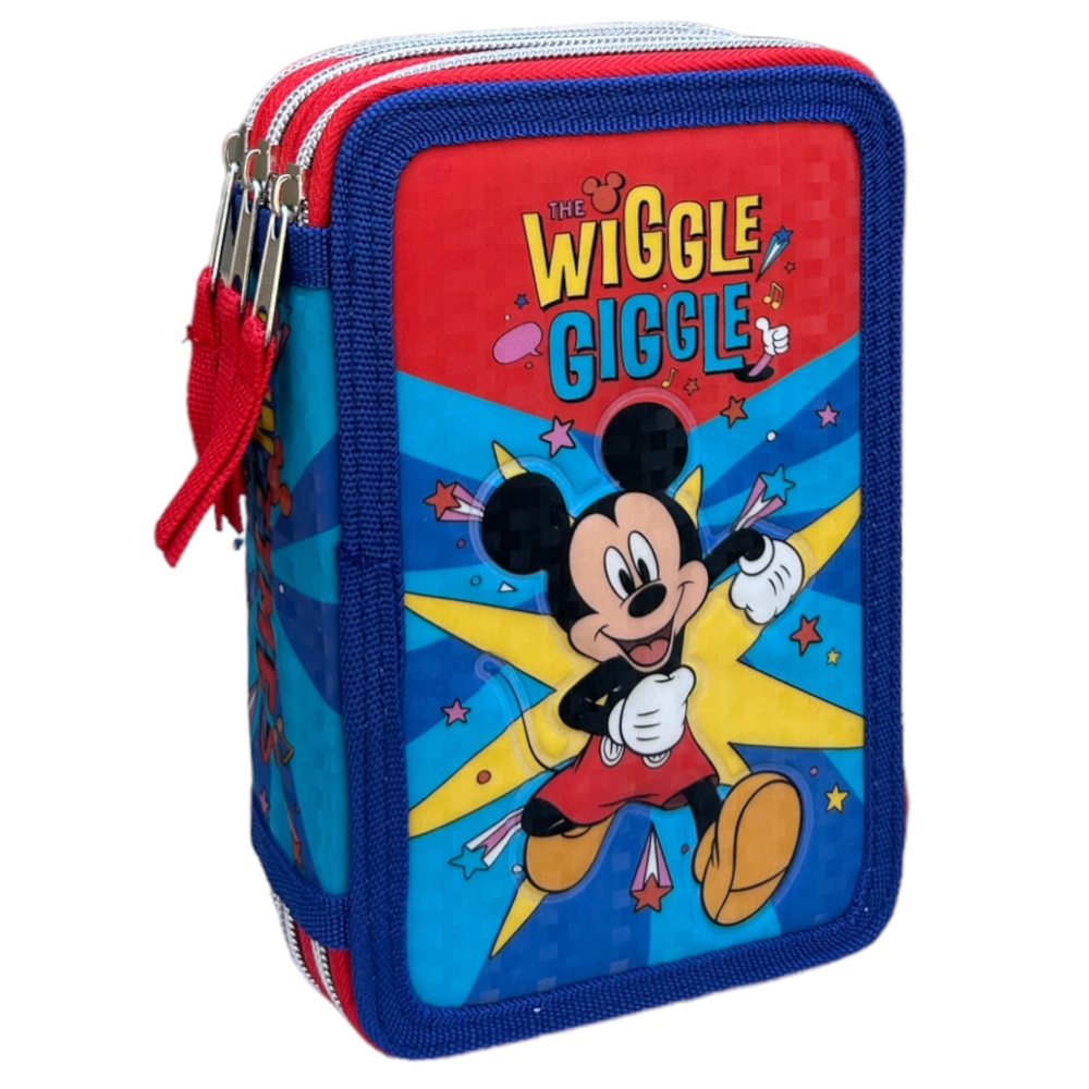 Astuccio Scuola 3d Topolino DISNEY Multiscomparto 3 Zip Portacolori Pennarelli Giotto - Mic0832