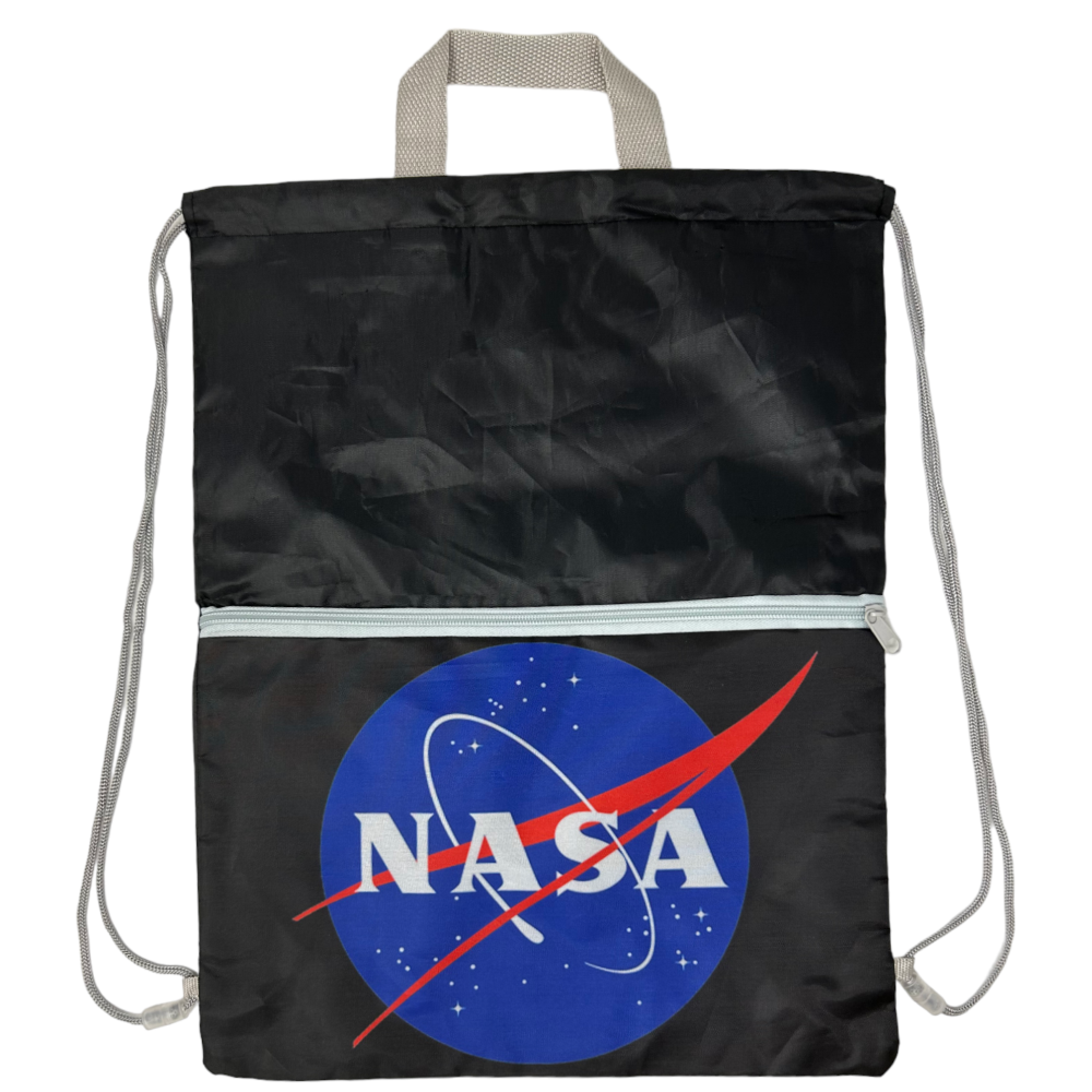 Sacca Nasa con Chiusura a Coulisse Tasca Frontale Borsa Tempo Libero Palestra Cm. 44x34 - Na0852nero