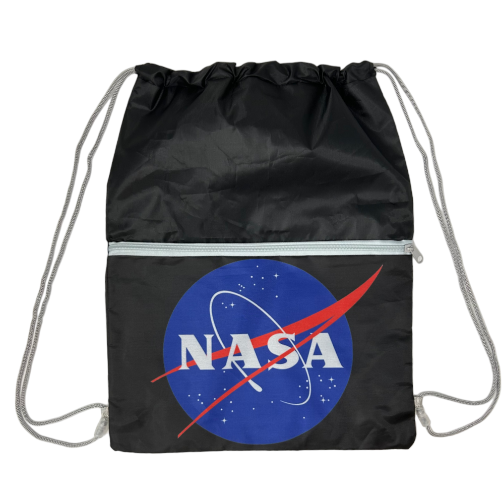 Sacca Nasa con Chiusura a Coulisse Tasca Frontale Borsa Tempo Libero Palestra Cm. 44x34 - Na0852nero