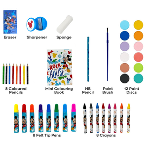 Colori Topolino Mickey DISNEY Pennarelli Acquerelli e Pastelli con Cassetti