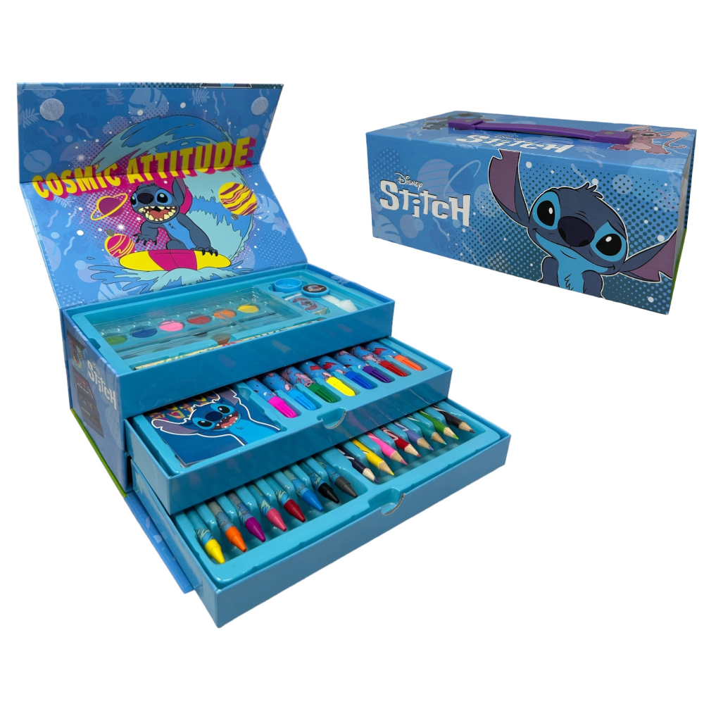 Colori Stitch Alieno Simpatico DISNEY Pennarelli Acquerelli e Pastelli con Cassetti