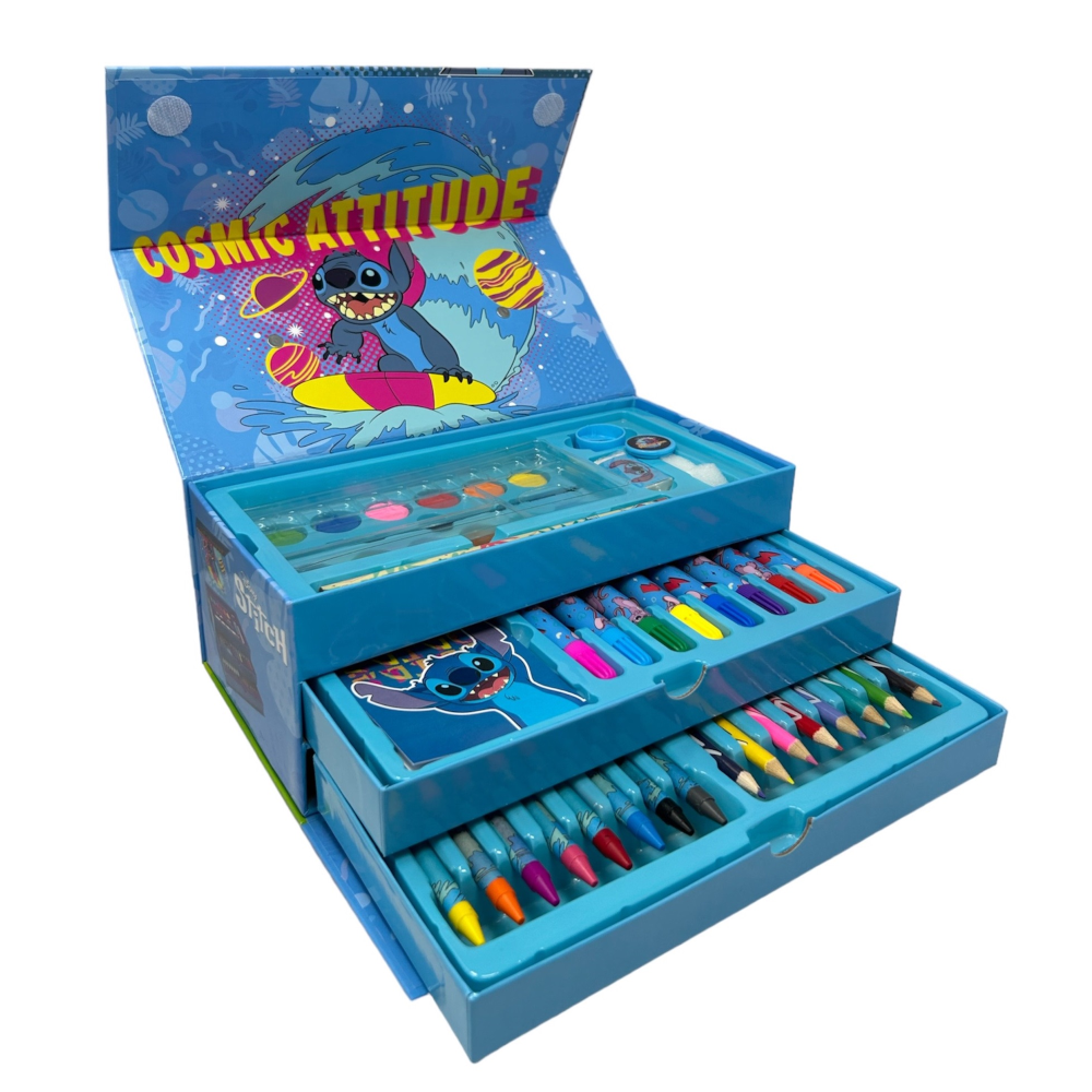 Colori Stitch Alieno Simpatico DISNEY Pennarelli Acquerelli e Pastelli con Cassetti