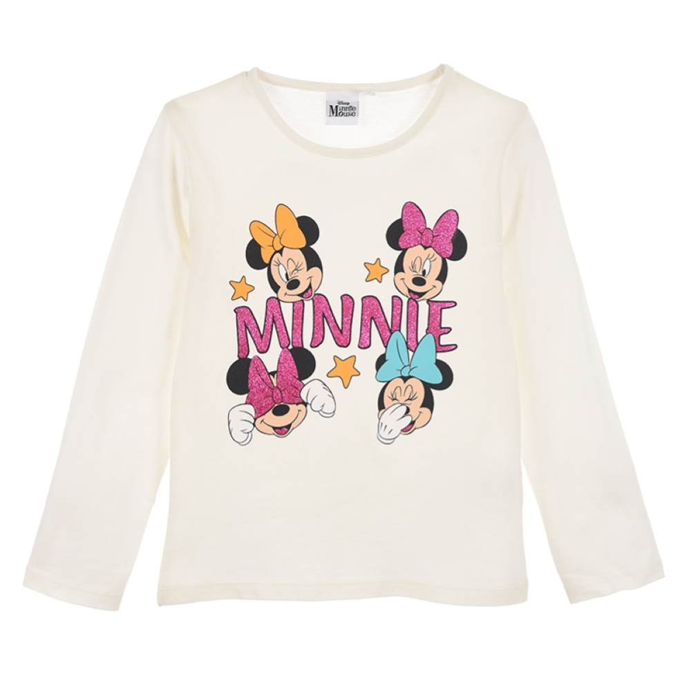T-Shirt M.l. Minnie Mouse DISNEY Maglietta Bambina Sun City - Hw1111bianco