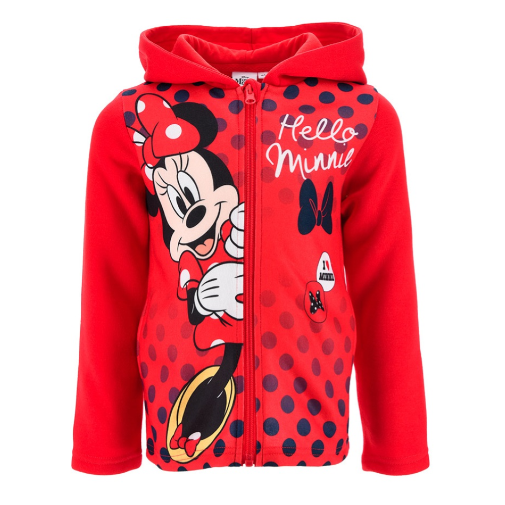 Felpa con Zip e Cappuccio Minnie DISNEY Bambina Sun City - Hw1073rosso