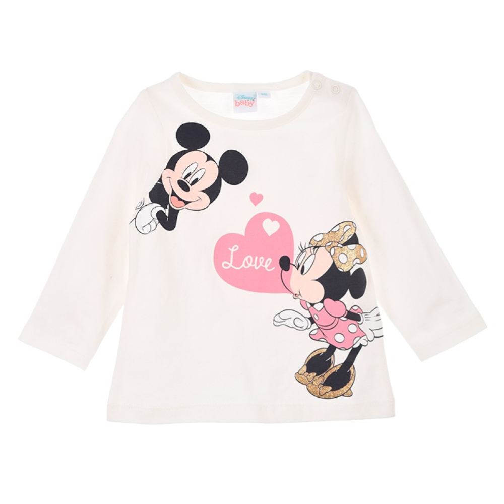 T-Shirt M.l. Minnie Mouse DISNEY Maglietta Neonata Bambina Sun City - Hw0049bianco
