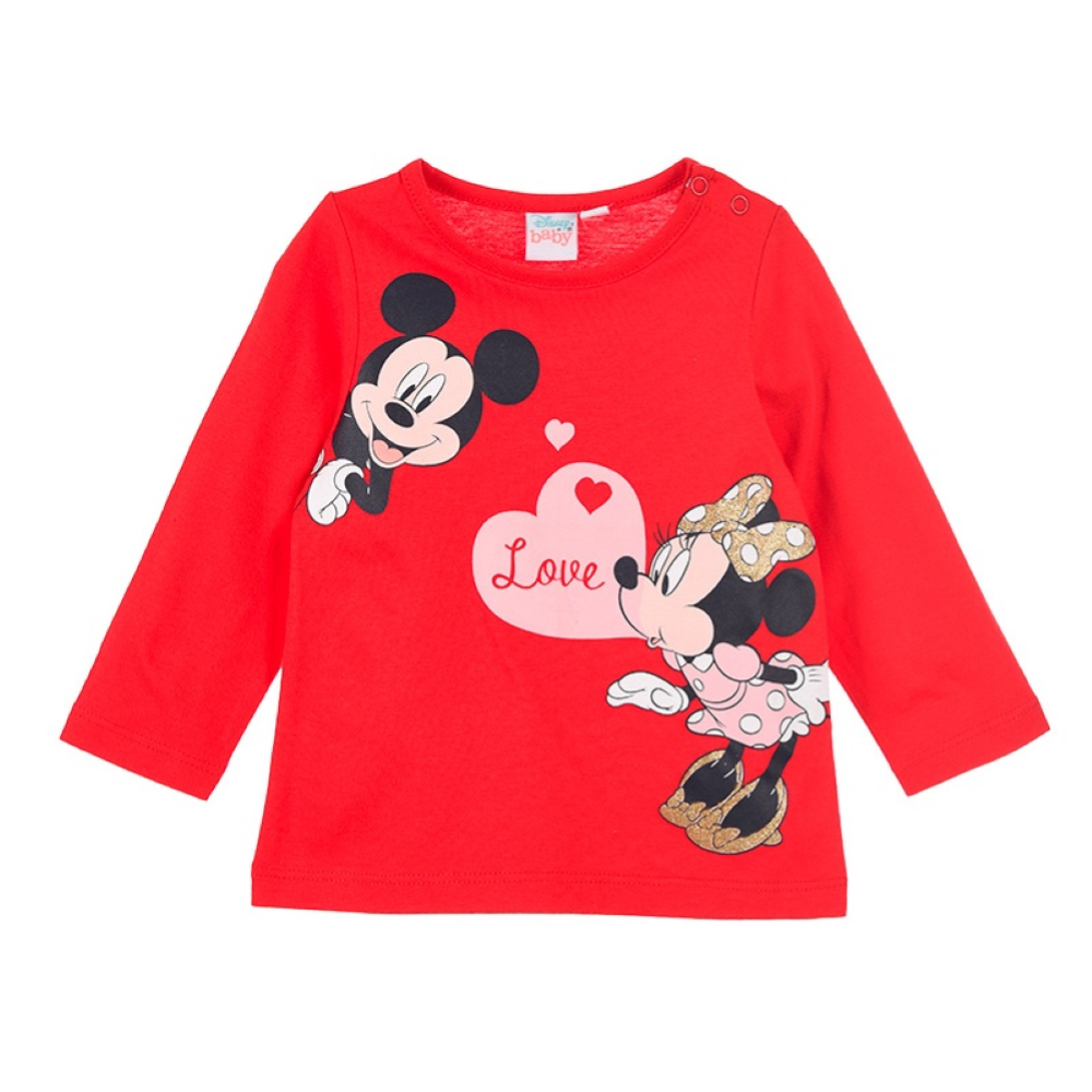 T-Shirt M.l. Minnie Mouse DISNEY Maglietta Neonata Bambina Sun City - Hw0049rosso
