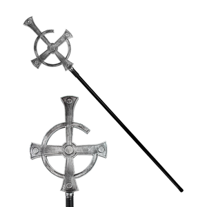Bastone Pastorale Messa Nera Abbattibile Accessori per Abito Vestito Travestimento Carnevale 145 CM - 16789