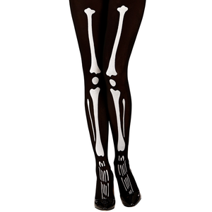 Calze da Scheletro 40 Den Tg Unica Adulto Accessorio Travestimento Halloween