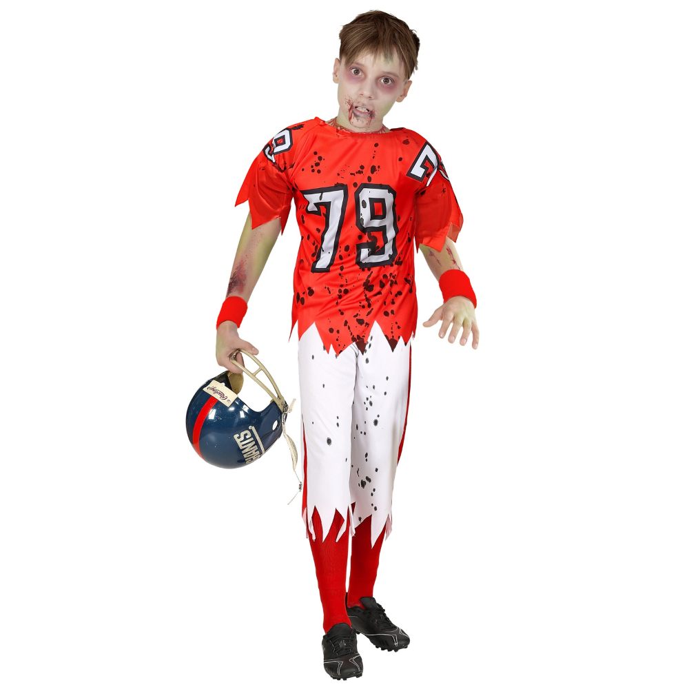 Vestito Carnevale Giocatore di Football Americano Zombie Travestimento Halloween Bambino - 0315