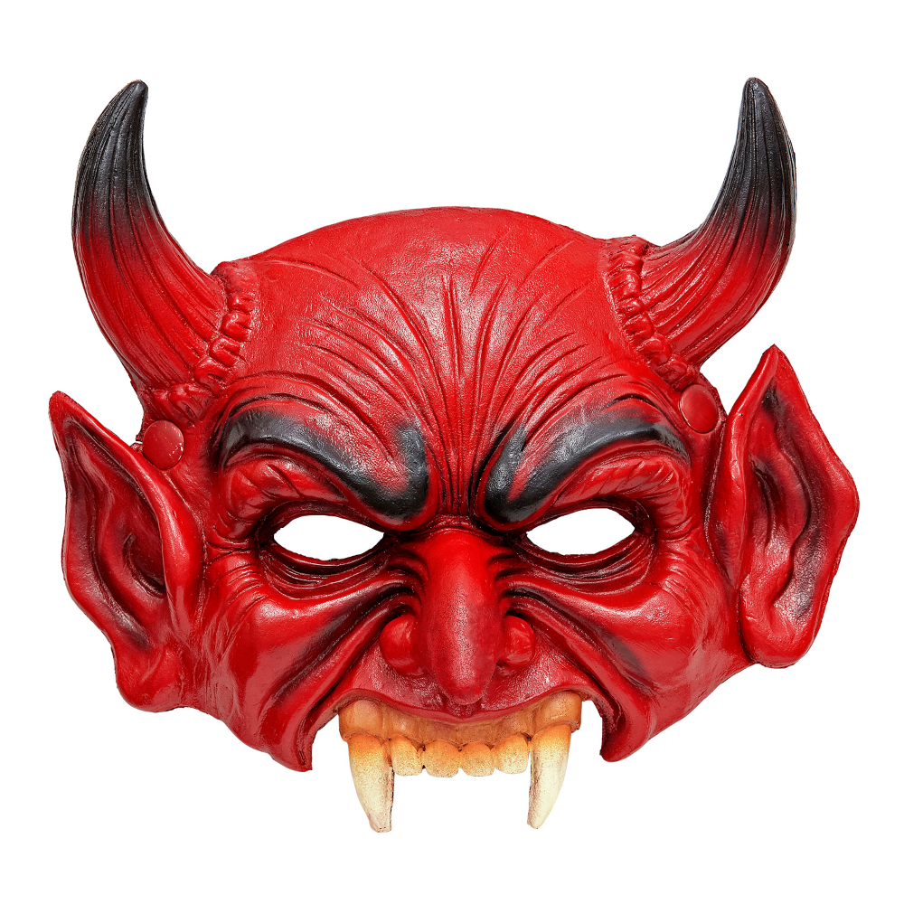Maschera Diavolo Senza Mento in Schiuma di Lattice Accessori Travestimento Halloween - 05392