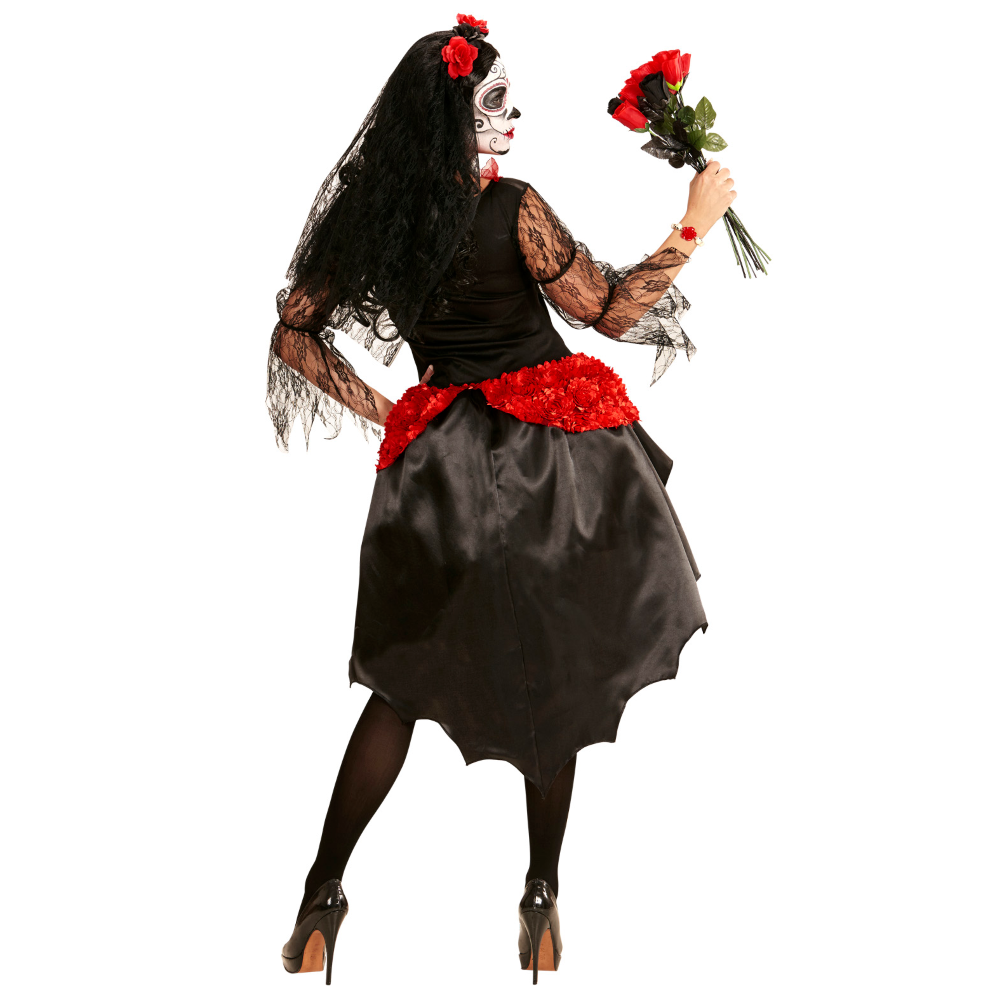 Vestito Carnevale Sposa Dia De Los Muertos Travestimento Halloween Donna - 0611