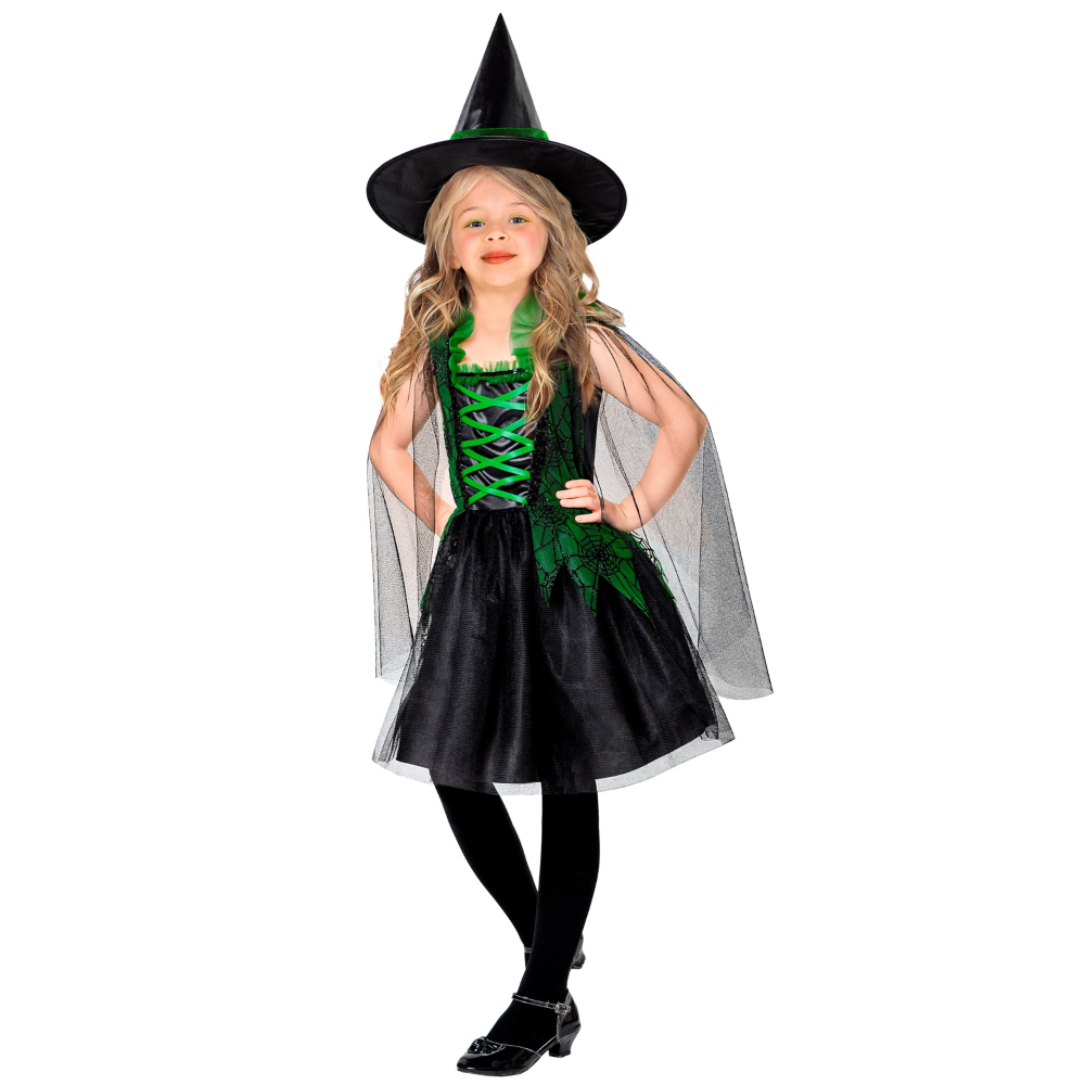 Vestito Carnevale Wicked Witch Strega Travestimento Halloween Bambina - 0743