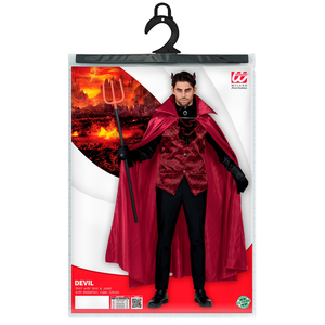 Costume con Accessori Diavolo Abito Corna Tridente Travestimento Halloween Adulto M/l - 1174+5483c+5279d