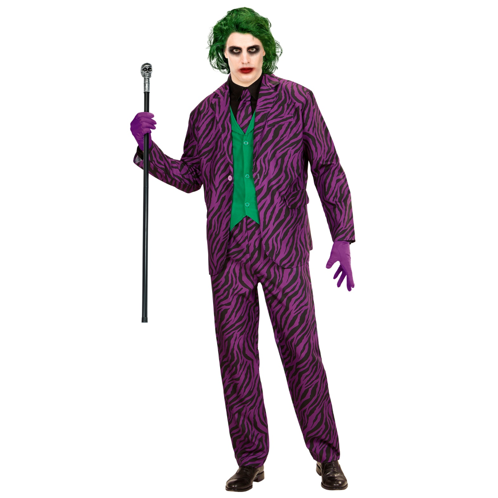 Costume con Accessori Evil Clown Abito Bastone con Teschio 105 CM Travestimento Halloween Adulto XXL - 1931+07603