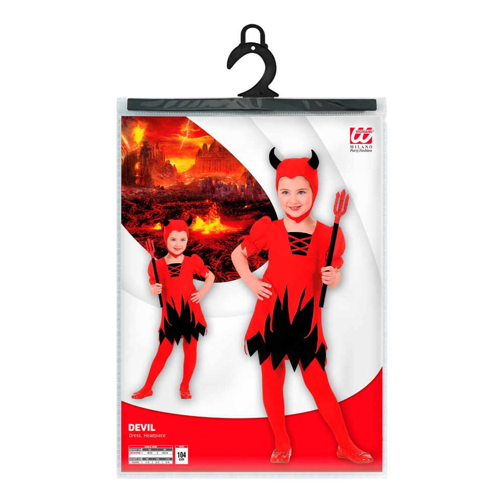 Vestito Carnevale Diavoletta Travestimento Halloween Bambina - 2010