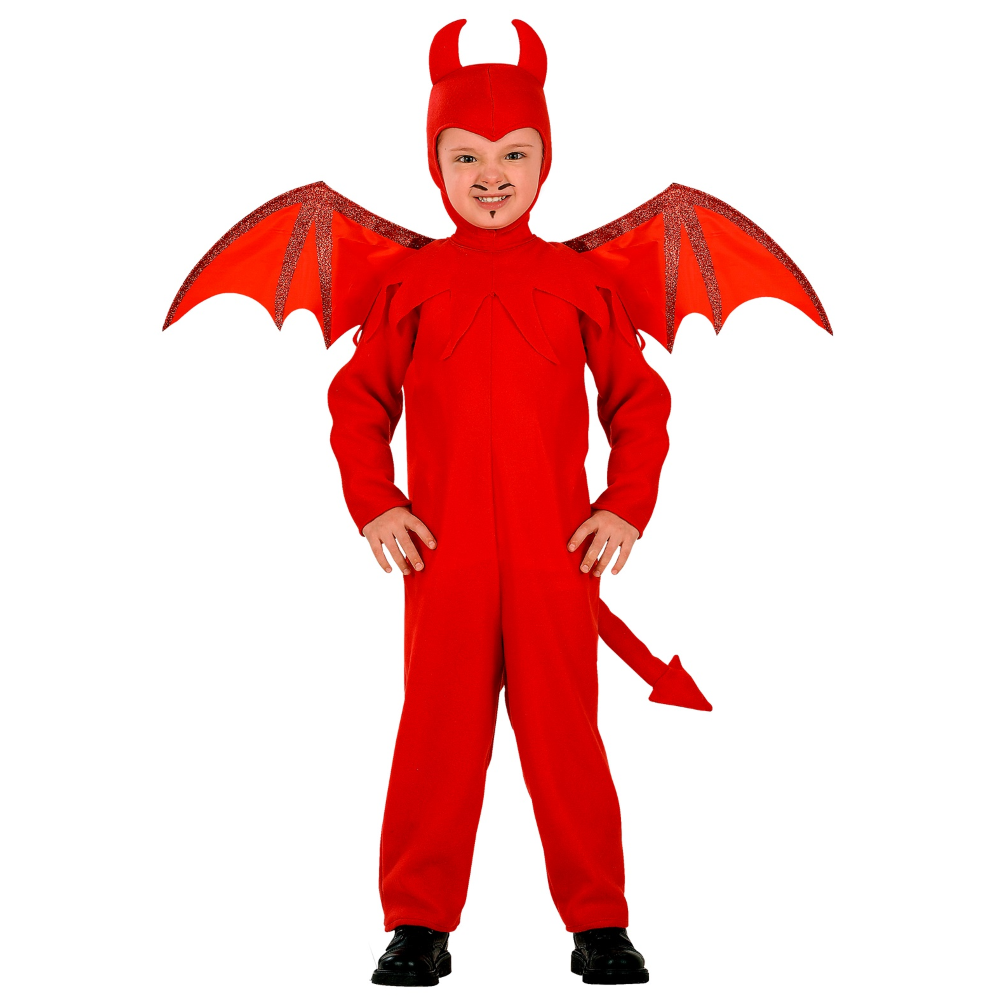 Vestito Carnevale con Accessori Diavolo Tridente Travestimento Halloween 4/5 Anni - 4192+5279d