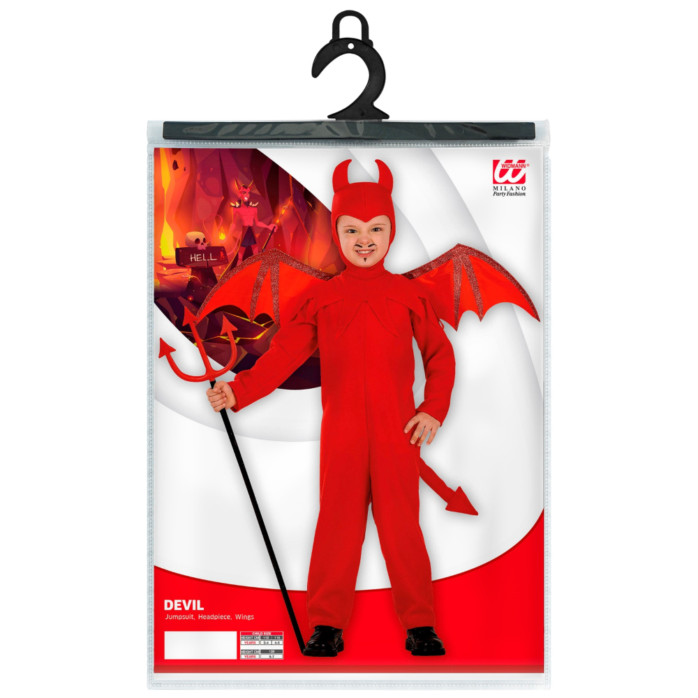 Vestito Carnevale con Accessori Diavolo Tridente Travestimento Halloween 5/7 Anni - 4192+6976d