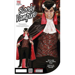 Vestito Carnevale Vampiro Insanguinato Travestimento Halloween Uomo - 4951