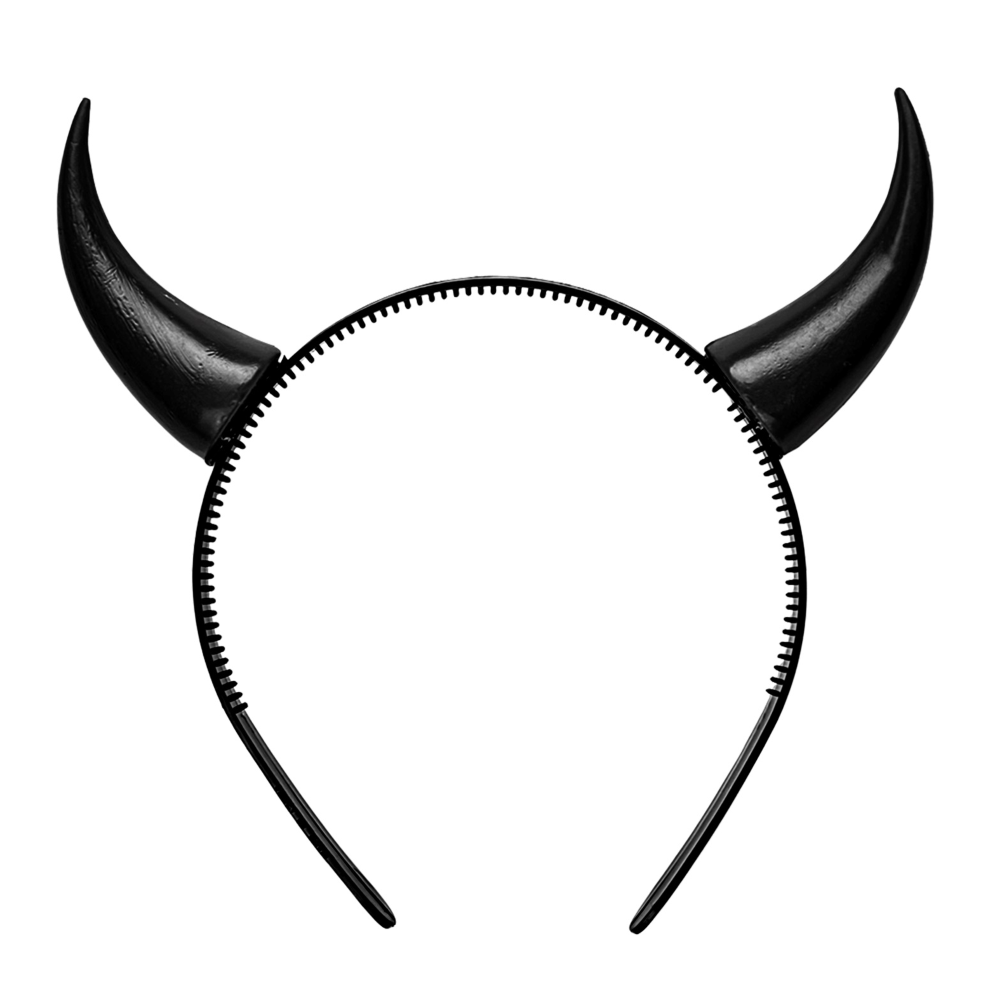 Cerchietto Corna Nere Accessori Travestimento Carnevale Halloween - 5487n