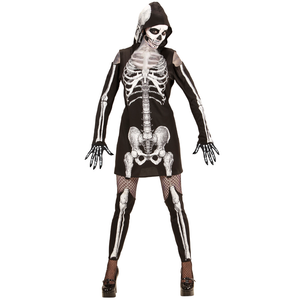 Vestito Carnevale Scheletro Travestimento Halloween Donna - 9872