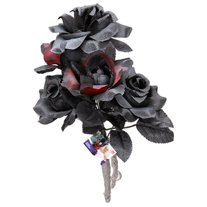 Costume con Accessori Sposa Spettrale Vestito Bouquet Parrucca Travestimento Halloween Bambina 5/7 Anni - 0546+03235+6279s