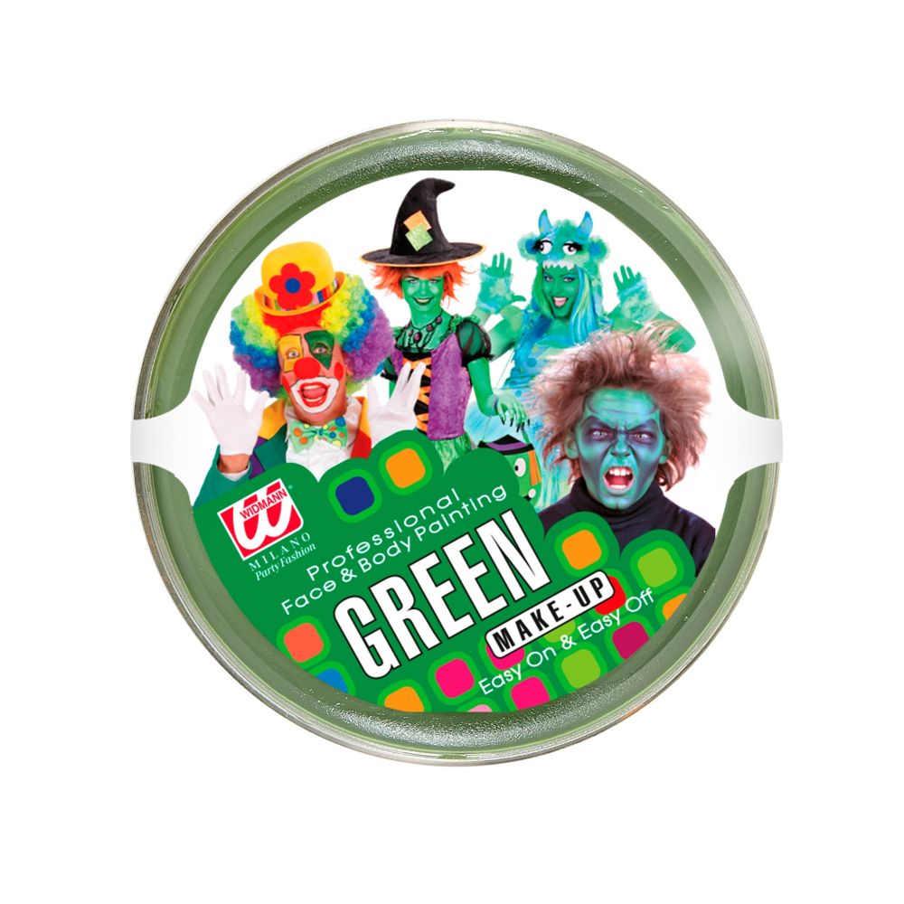 Make-Up Verde in Vaschetta 25 G Trucco Accessori Travestimento Carnevale Halloween - 02396