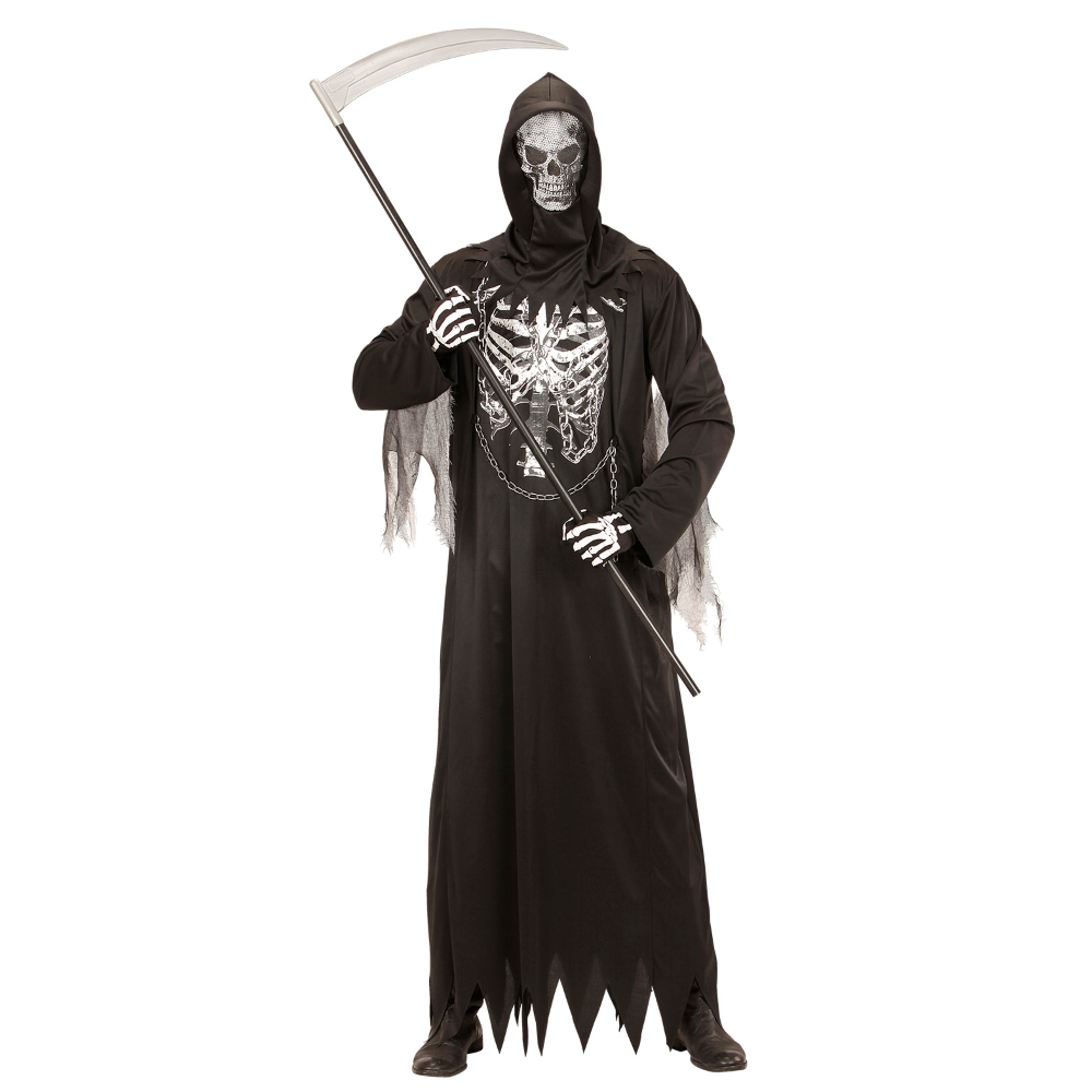 Vestito Carnevale Grim Reaper Travestimento Halloween Uomo - 0867