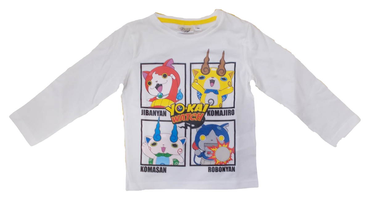 T-Shirt Yo Kai Watch Bambino Ragazzo Sun City 3/8 Anni - Hq1542bianco