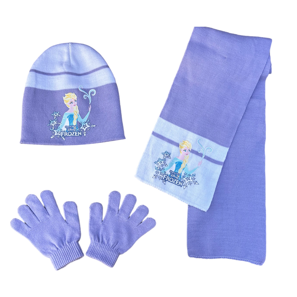 Set 3 Pezzi Frozen DISNEY Cappello Sciarpa Guanti Taglia Unica Bambini - D08244mc