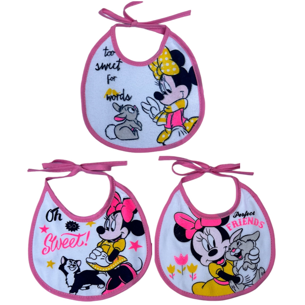 Bavette Minnie DISNEY Set 3 Bavaglini in Tessuto con Scatola - Wd2020