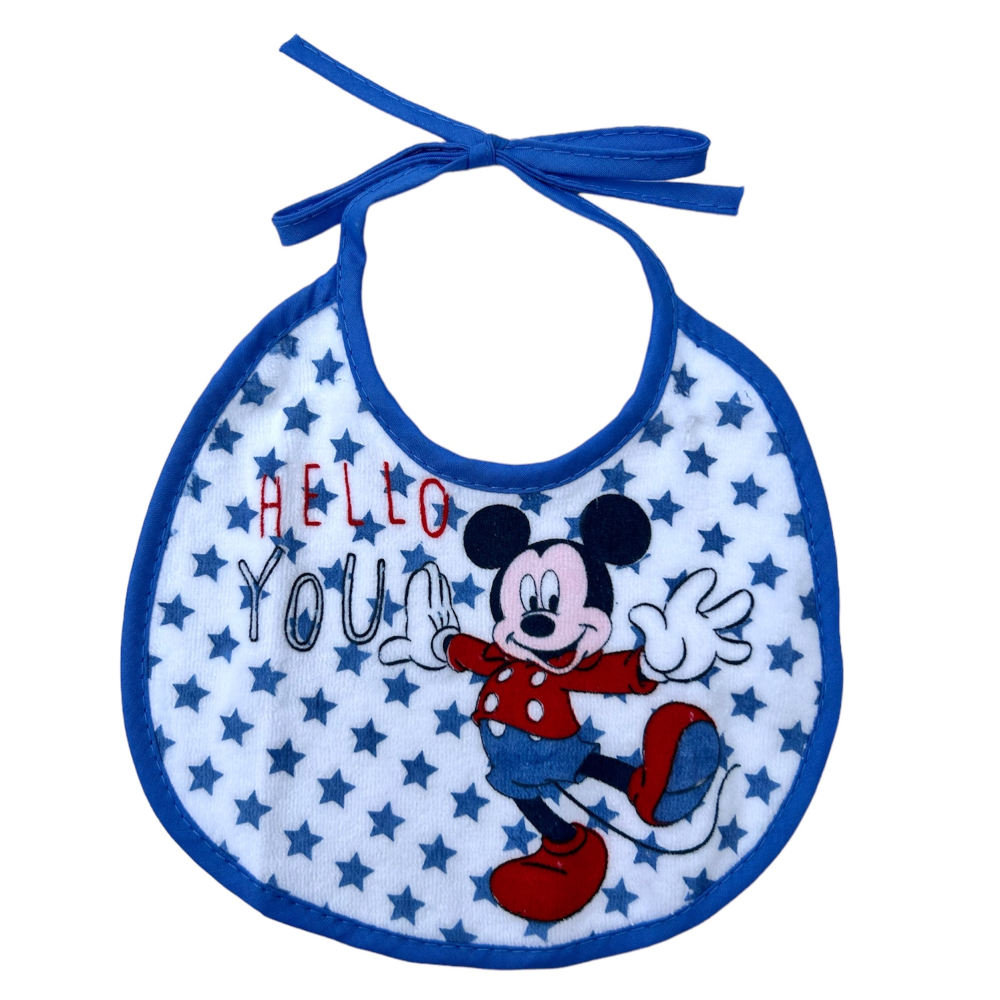 Bavette Topolino DISNEY Set 3 Bavaglini in Tessuto con Scatola - Wd2021