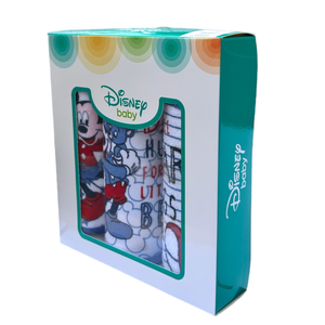 Bavette Topolino DISNEY Set 3 Bavaglini in Tessuto con Scatola - Wd2021