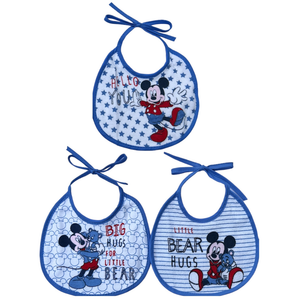Bavette Topolino DISNEY Set 3 Bavaglini in Tessuto con Scatola - Wd2021