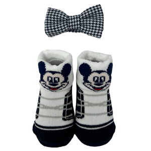 Set Neonato Topolino DISNEY 2 Pezzi Calzini e Papillon in Scatola - Wx6123