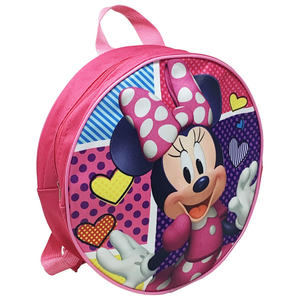 Zaino Asilo Rotondo Minnie DISNEY Scuola Tempo Libero Bambina 27 CM - Min23-1523