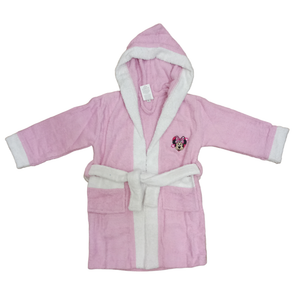 Accappatoio in Spugna 100% Cotone Minnie DISNEY Accappatoio con Cappuccio e Cintura - Min0927