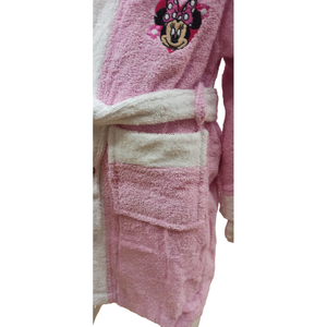 Accappatoio in Spugna 100% Cotone Minnie DISNEY Accappatoio con Cappuccio e Cintura - Min0927
